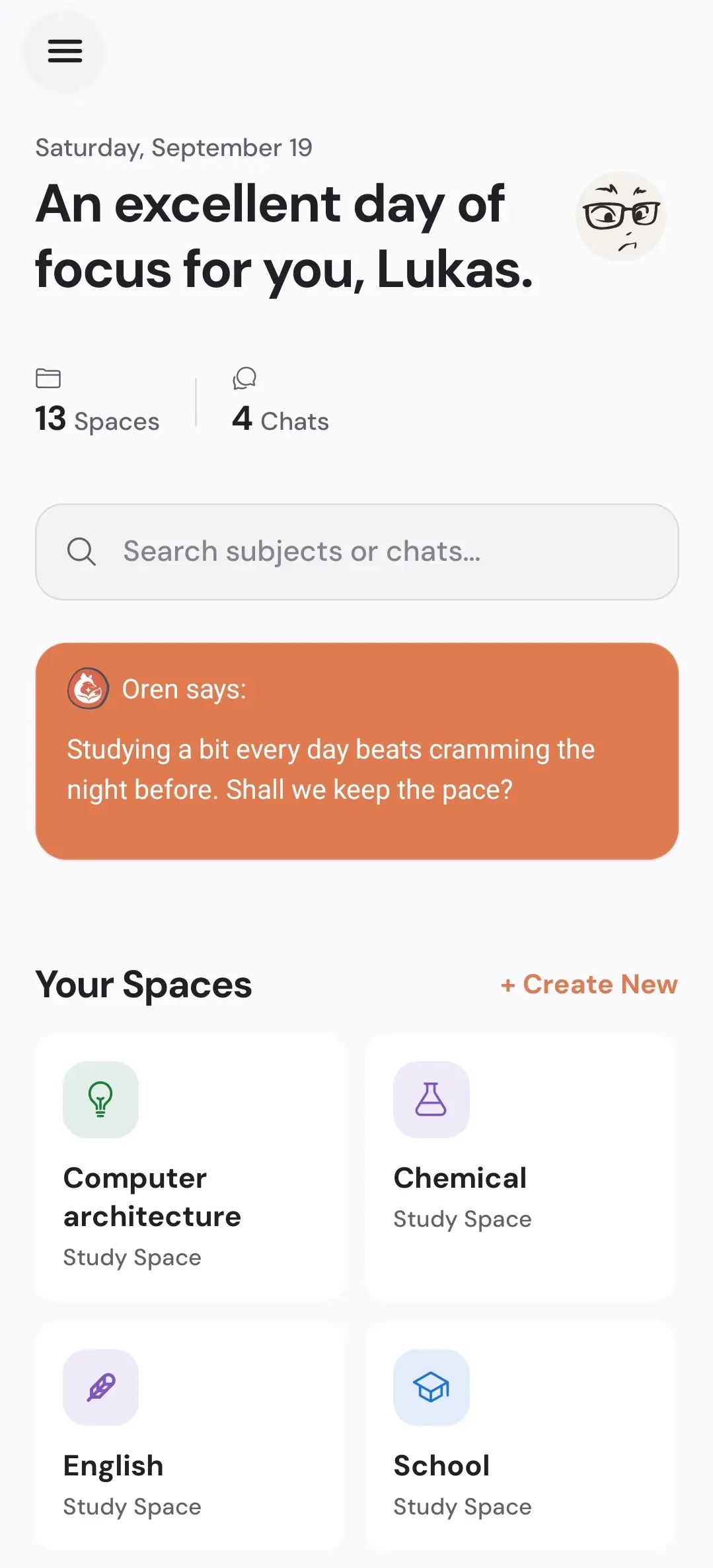 Oren Study app overview